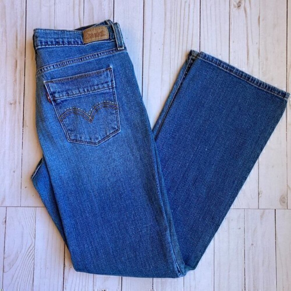 Levi's 515 Bootcut Medium Wash Rigid Denim Jeans Sz 8